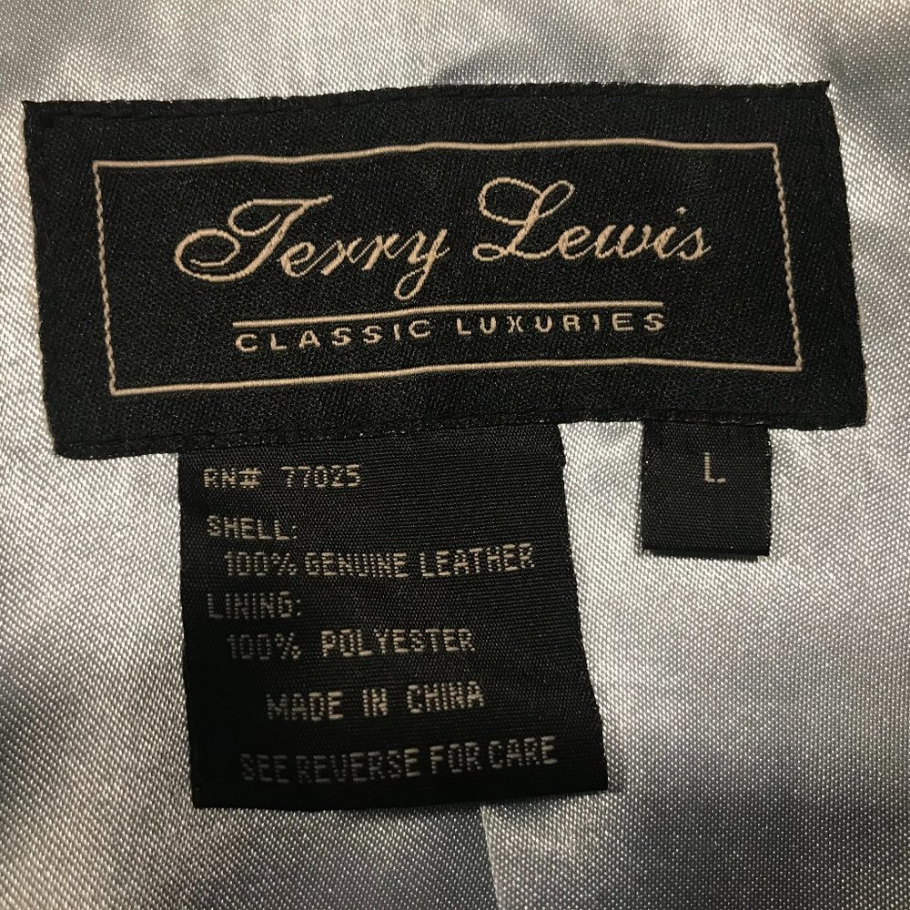JERRY LEWIS CLASSIC LUXURIES SKY BLUE LEATHER JACKET SIZE LARGE - Picture 5 of 6